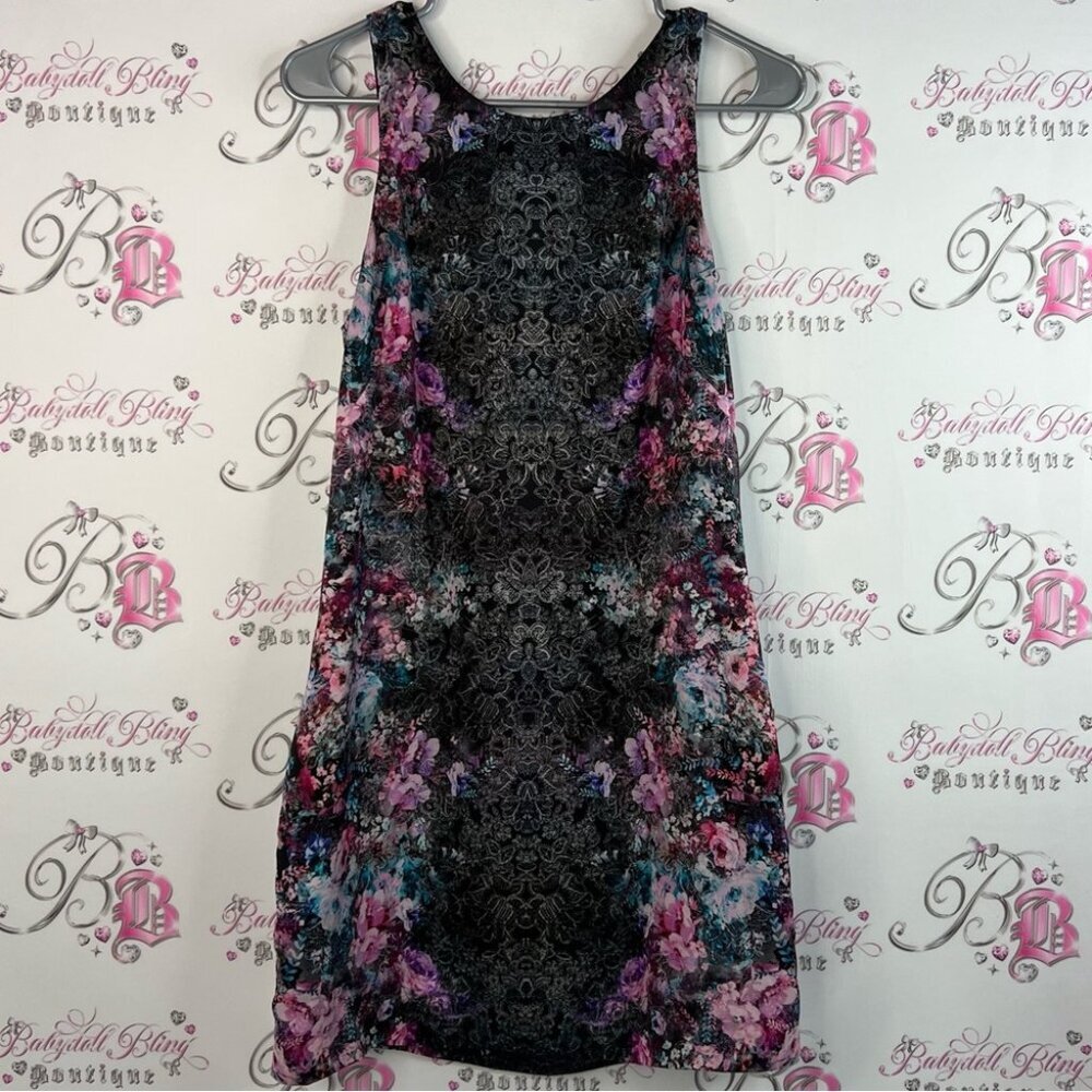 Forever New dress paisley unique pattern Elegant Black pink purple blue Dress